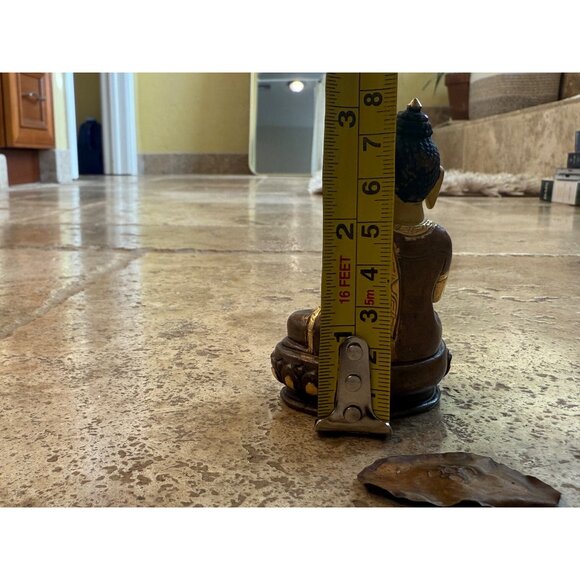 19th Century Tibetan Buddha Bronze Statue 3" Tall - Picture 9 of 9